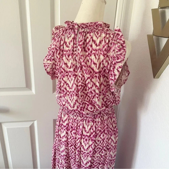 Who What Wear Pink Printed Midi Length Sleeveless Mock Neck Dress - Picture 15 of 16